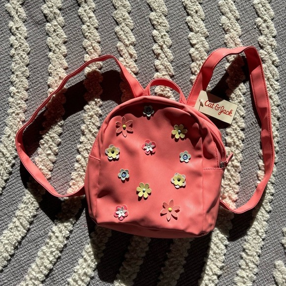 Pink Flower retro y2k pop hippie mini backpack Barbiecore - Picture 2 of 6